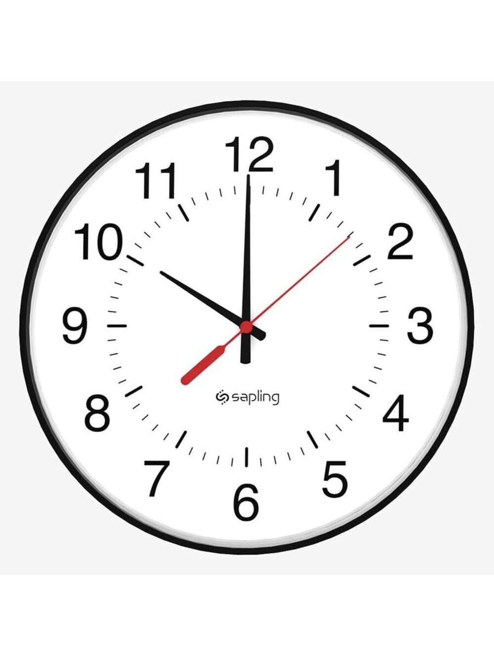 Sapling SAM Series Wall Clock USA Large 16" Wired Analog 24V Round Black White